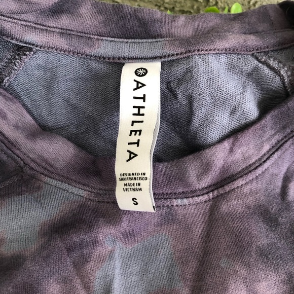 NWT Athleta mindset print sweatshirt purple tie dye size S - Picture 8 of 11